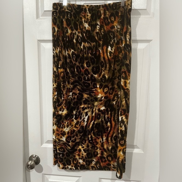 DKNY Leopard Print Midi Skirt NWT - Picture 1 of 4